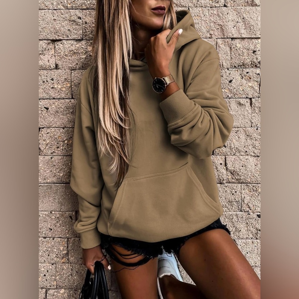 Womens vintage oversized sweatshirt popover hoodie with pockets essential jacket